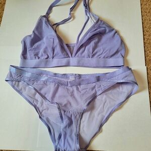Lilac Mesh Lingerie set with adjustable straps